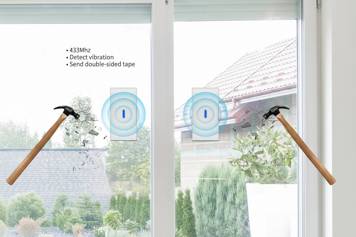 Sensor de Vibración / Rotura de Cristal 433Mhz
