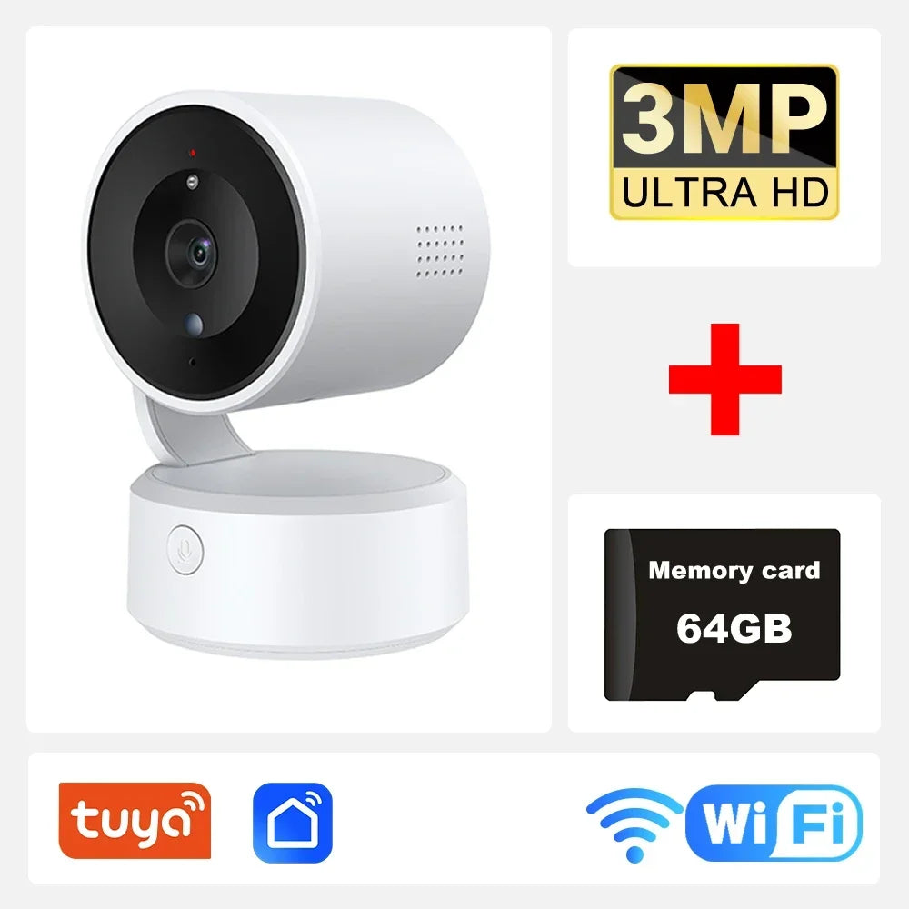 5MP One-touch Call Indoor  WiFi PTZ Camera Auto Tracking Color Night Vision IP Surveillance Cam Tuya App