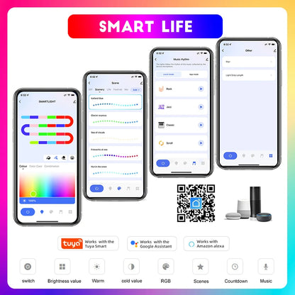 Tira LED RGBIC Impermeable 16.4ft/5M — Sincronización Musical Smart