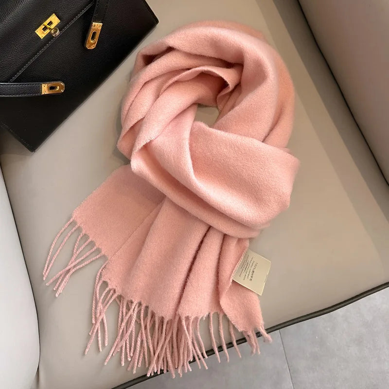 Winter Narrow Scarf 28 Color 100% Wool Scarf Hot Selling Solid Color Scarf Men's and Women's Universal Warm and Cold proof Scarf