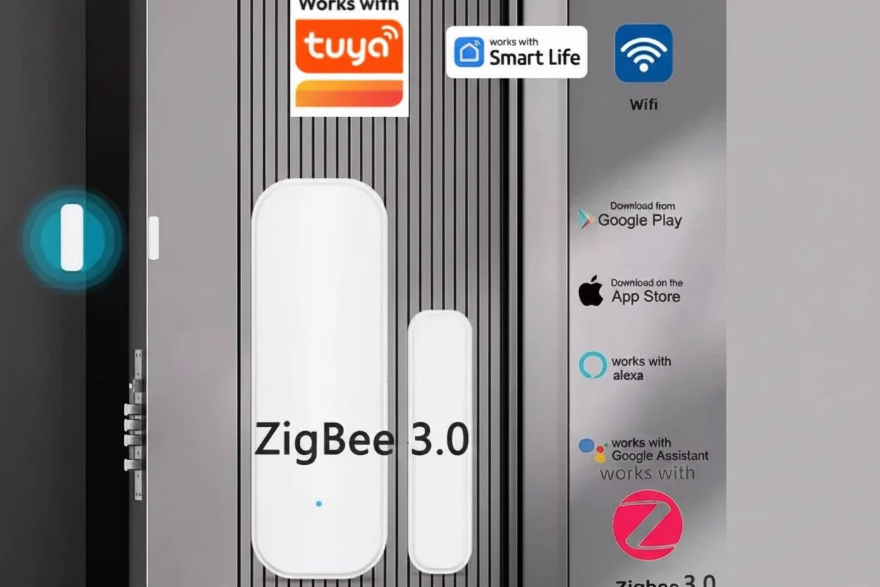 Sensor de Puerta/Ventana Magnético - Smart Life, Alexa & Google Home