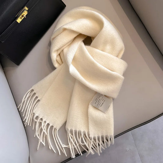 Winter Narrow Scarf 28 Color 100% Wool Scarf Hot Selling Solid Color Scarf Men's and Women's Universal Warm and Cold proof Scarf