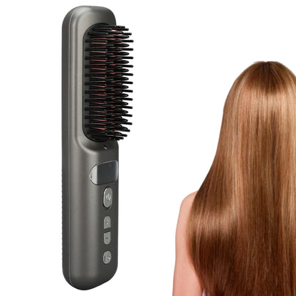 1 2 5 Portable Ionic Hair Straightening Brush 3 4