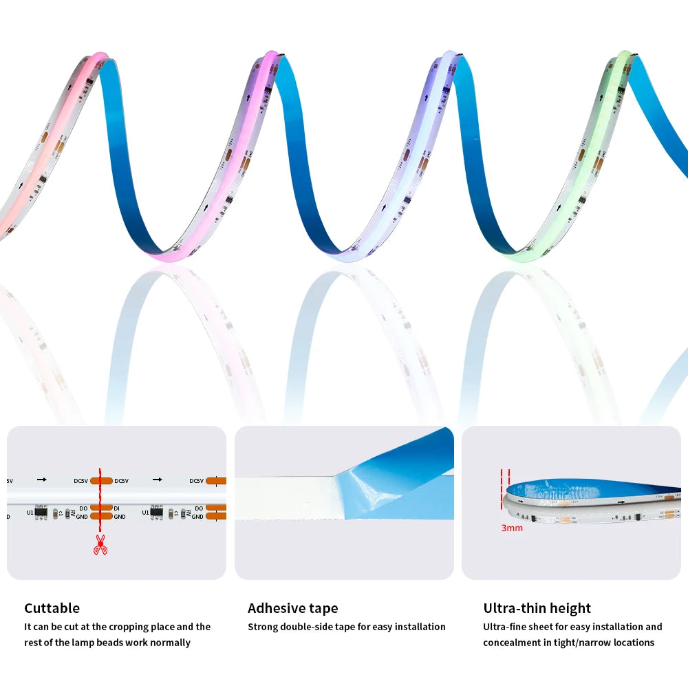 Tira LED COB RGBIC WiFi Tuya WS2811 576/720 LEDs Smart