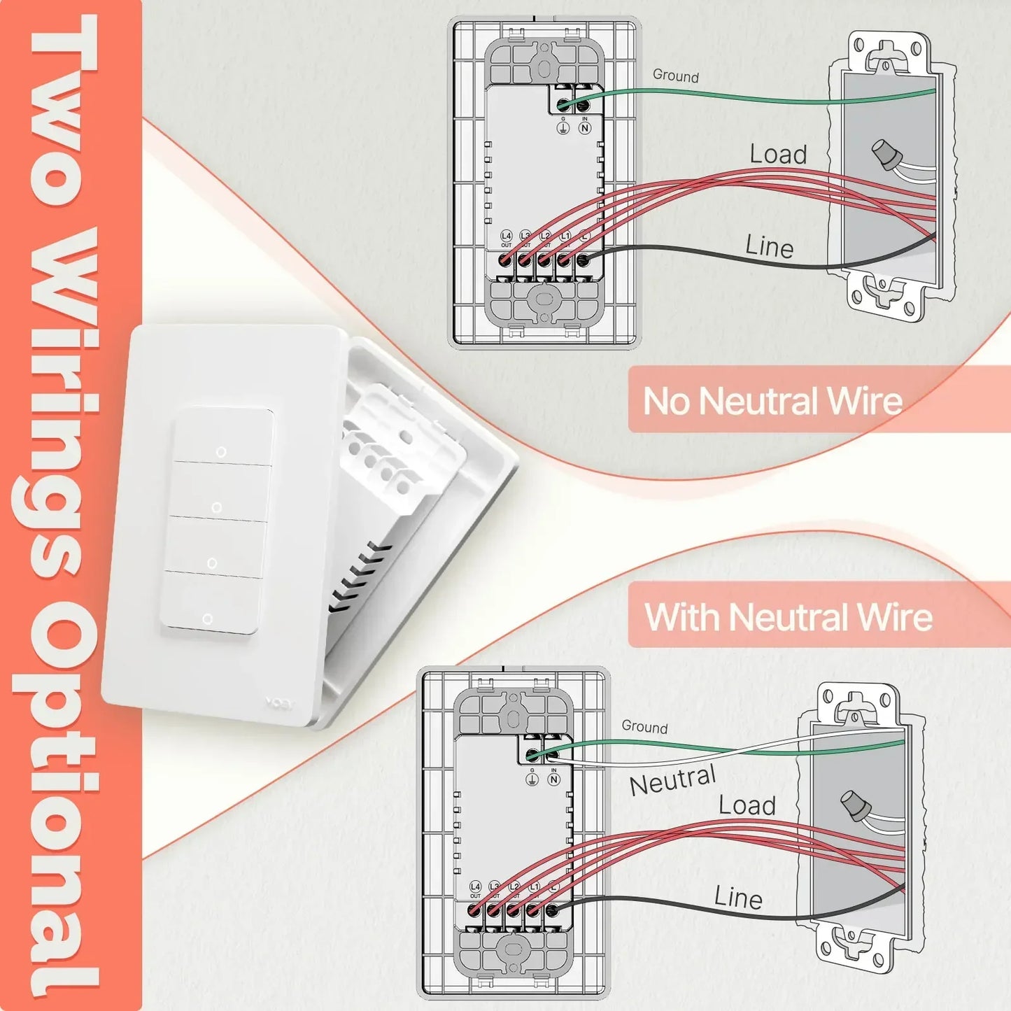 Interruptor Inteligente Zigbee Sin Cable Neutro | Alexa