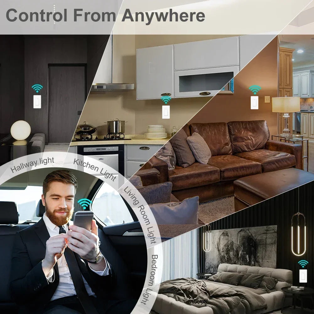 Interruptor Inteligente Zigbee 3.0 - Control por Voz y App 1/2/3/4 Botones