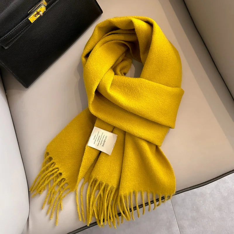 Winter Narrow Scarf 28 Color 100% Wool Scarf Hot Selling Solid Color Scarf Men's and Women's Universal Warm and Cold proof Scarf