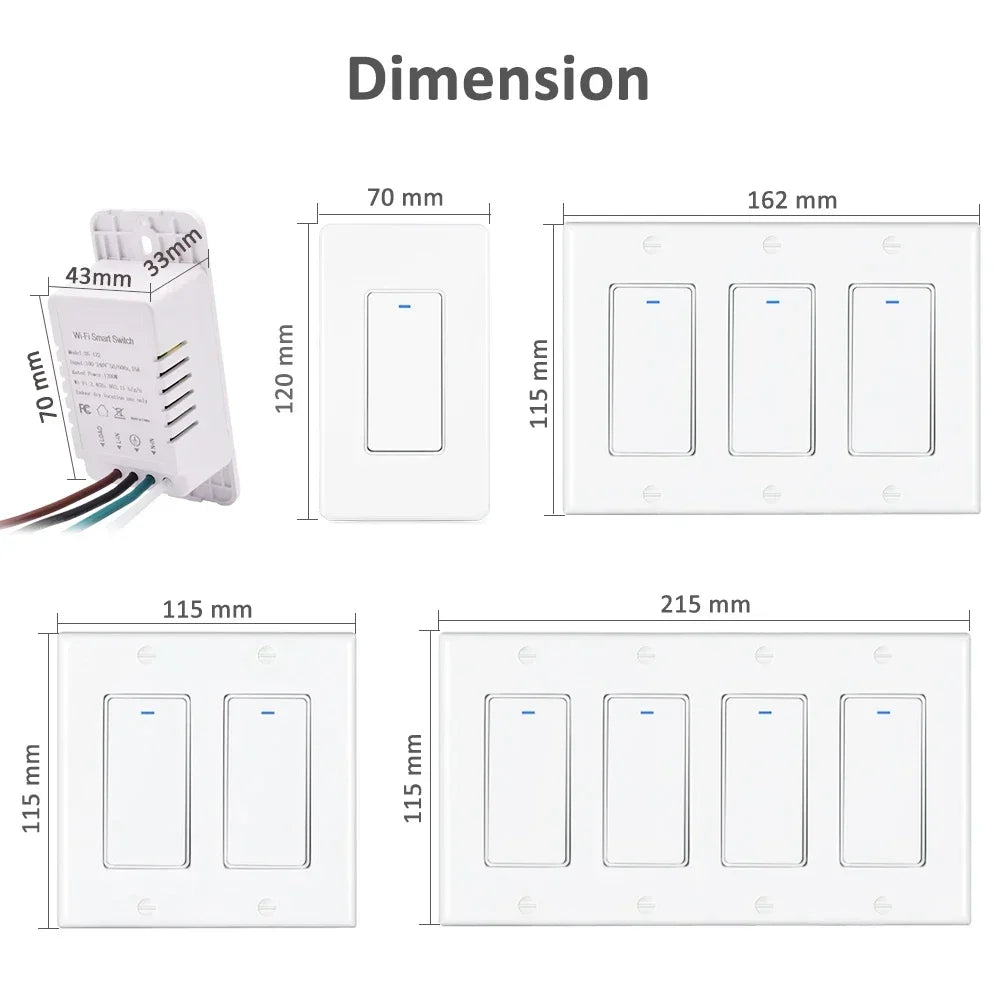 Interruptor Inteligente Zigbee 3.0 - Control por Voz y App 1/2/3/4 Botones