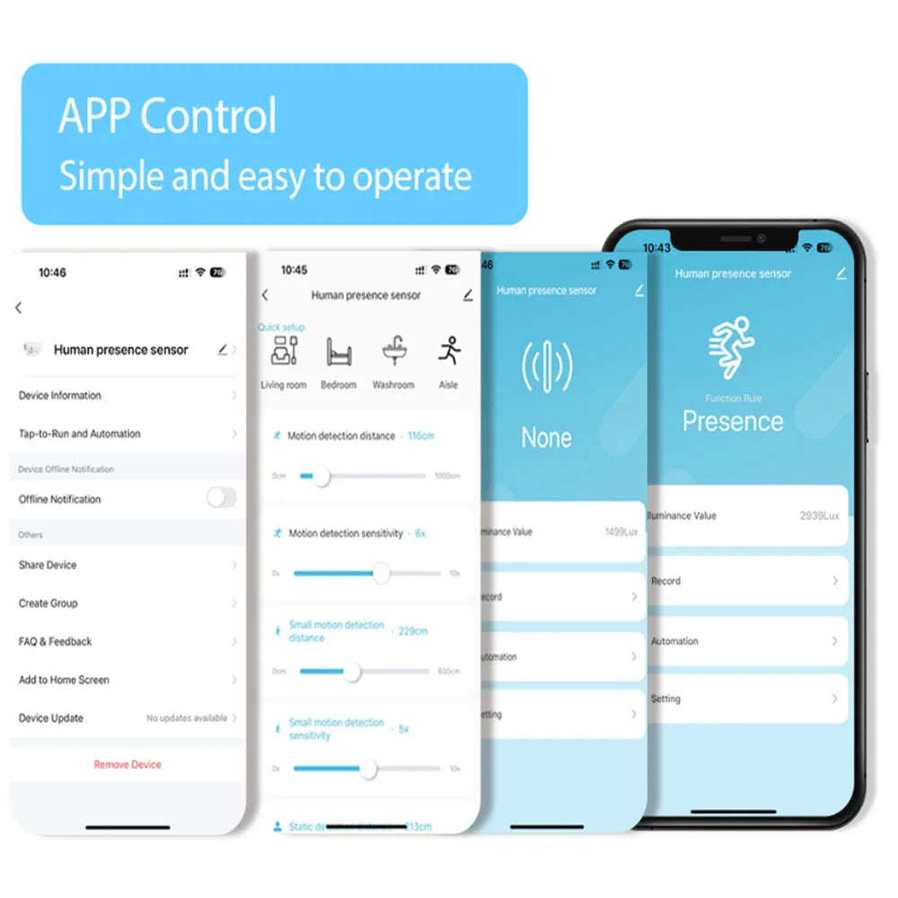 Detector de presencia humana, Tuya Zigbee/ WiFi con radar microondas