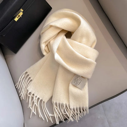 Winter Narrow Scarf 28 Color 100% Wool Scarf Hot Selling Solid Color Scarf Men's and Women's Universal Warm and Cold proof Scarf