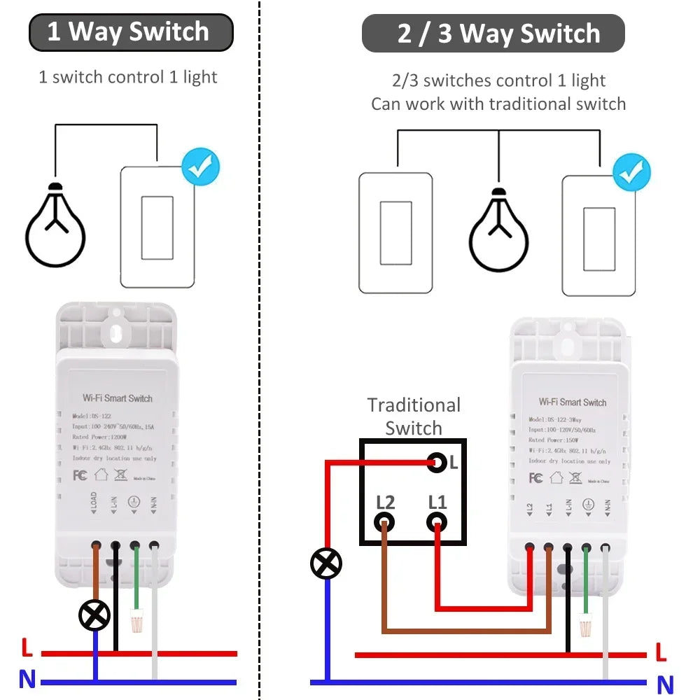 Interruptor Inteligente Zigbee 3.0 - Control por Voz y App 1/2/3/4 Botones