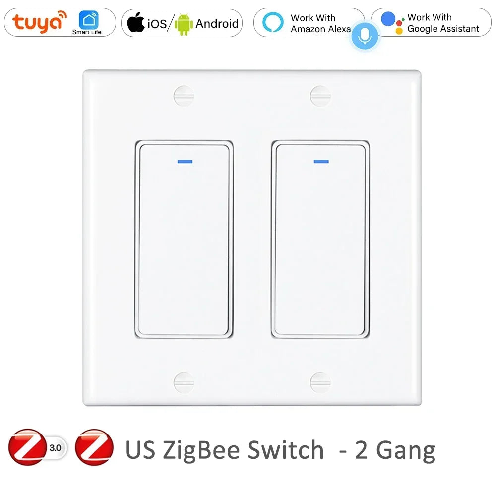 Interruptor Inteligente Zigbee 3.0 - Control por Voz y App 1/2/3/4 Botones