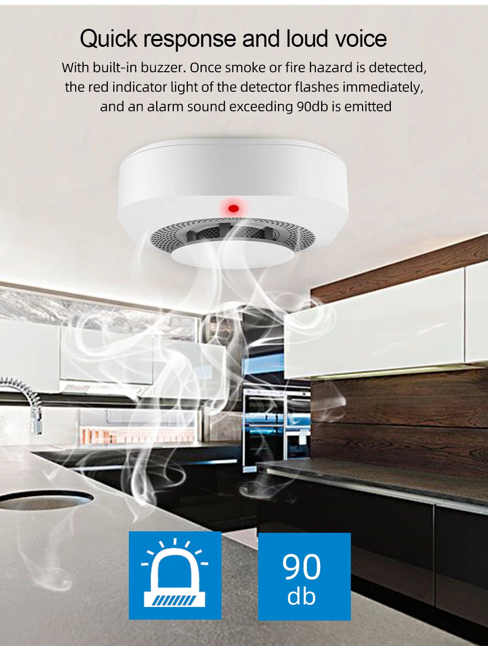 Detector de Humo Inteligente - Alerta App y Alarma Sonora
