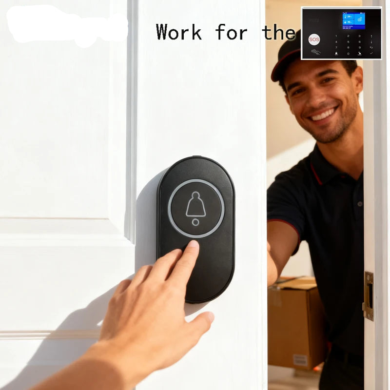 Timbre Inalámbrico - Botón SOS - Compatible con Sistema de Alarma