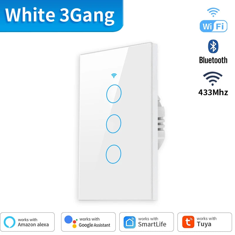 Interruptor Táctil Inteligente WiFi/Zigbee - 1/2/3/4 Botones con LED
