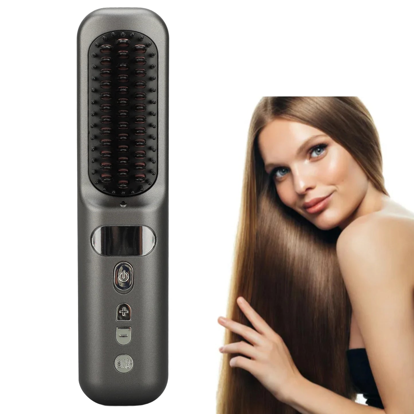 1 2 5 Portable Ionic Hair Straightening Brush 3 4