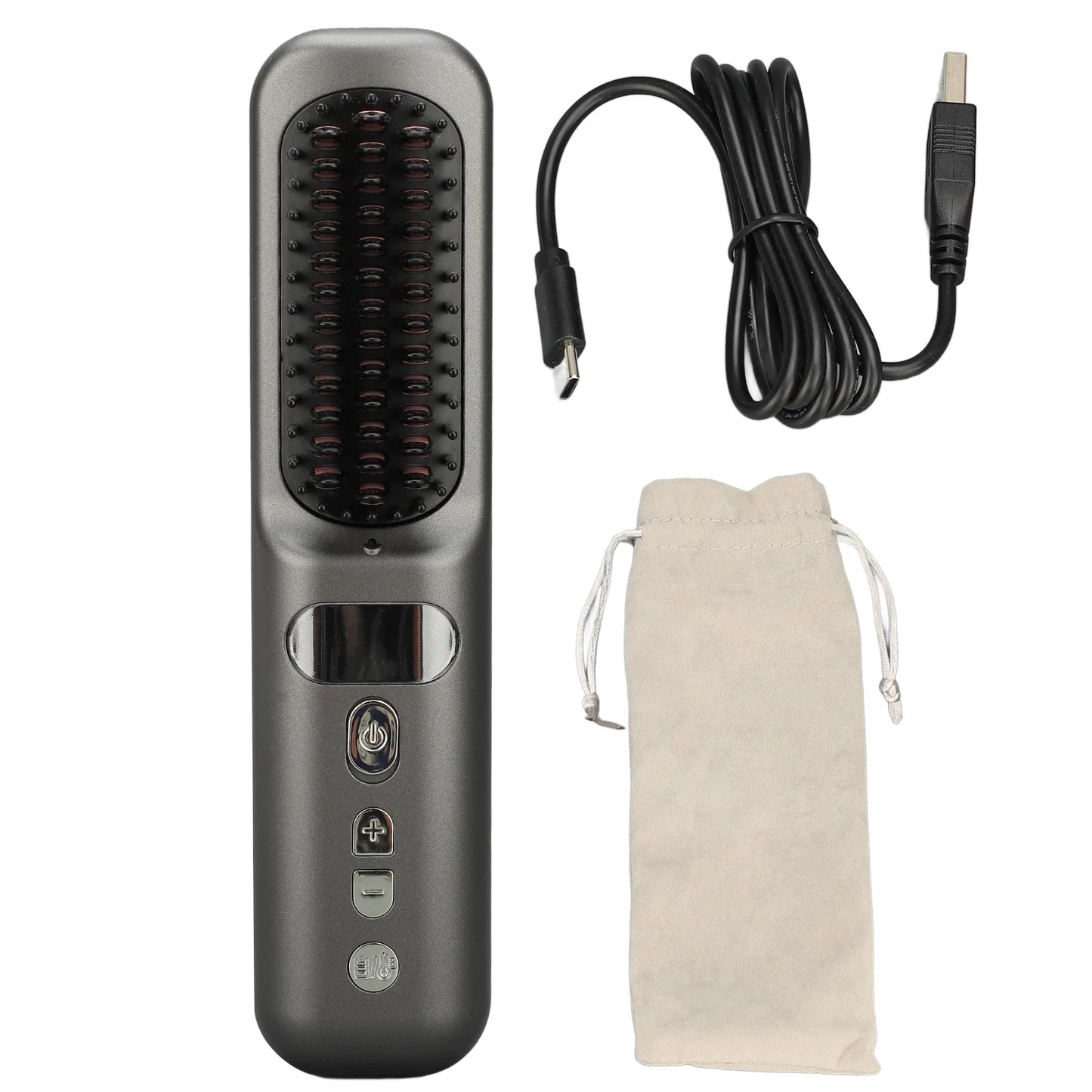 1 2 5 Portable Ionic Hair Straightening Brush 3 4