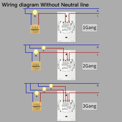 Interruptor Táctil Inteligente WiFi/Zigbee - 1/2/3/4 Botones con LED