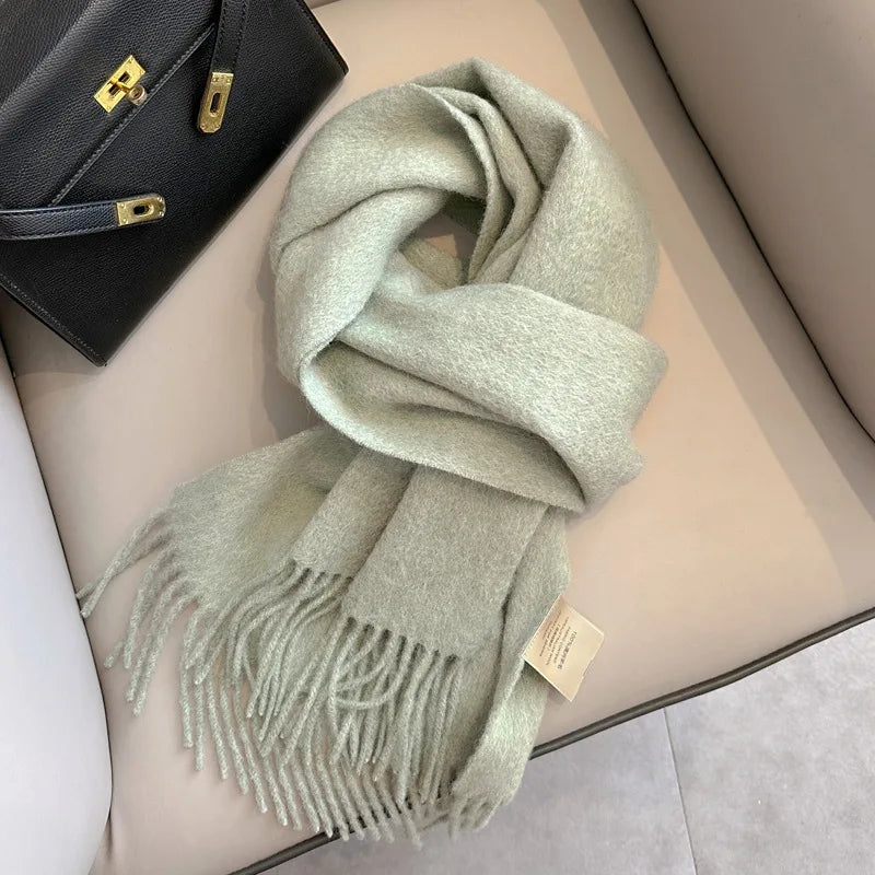 Winter Narrow Scarf 28 Color 100% Wool Scarf Hot Selling Solid Color Scarf Men's and Women's Universal Warm and Cold proof Scarf