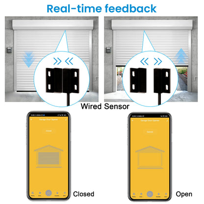 Garage Door Opener Control Wired Sensor Contacts Tuya Smart Life Remote  Alexa