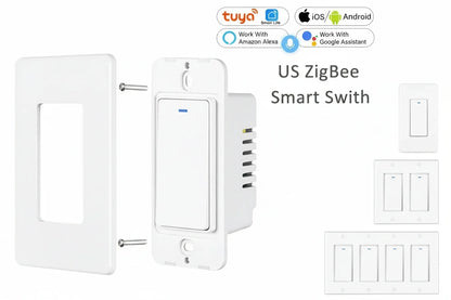 Interruptor Inteligente Zigbee 3.0 - Control por Voz y App 1/2/3/4 Botones