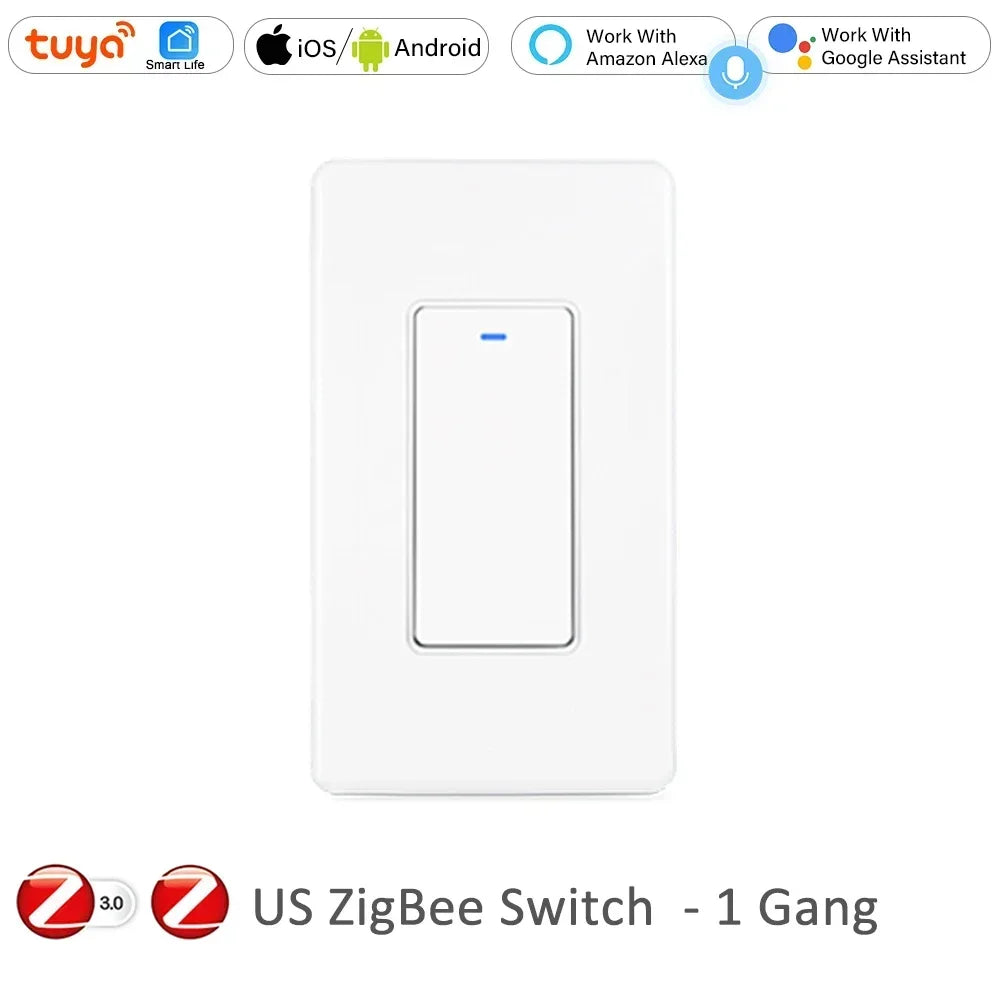 Interruptor Inteligente Zigbee 3.0 - Control por Voz y App 1/2/3/4 Botones