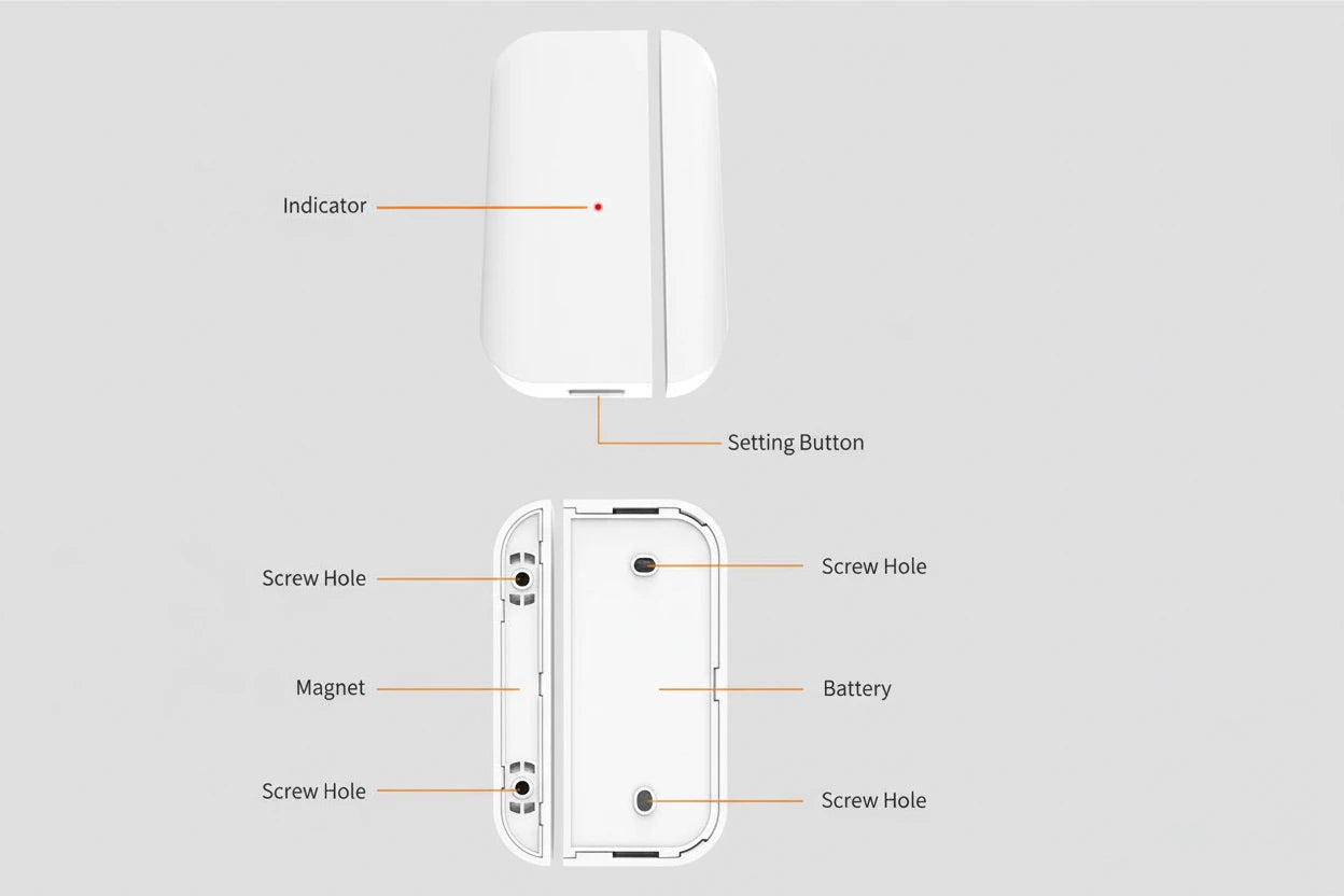 Sensor Magnético para Puerta y Ventana 433MHz
