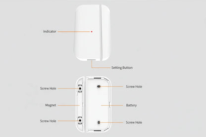 Sensor Magnético para Puerta y Ventana 433MHz