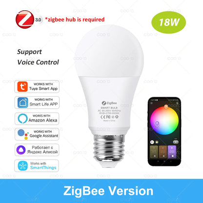 Foco LED Inteligente RGB- WiFi/Zigbee/Bluetooth Alexa & Google. 15W