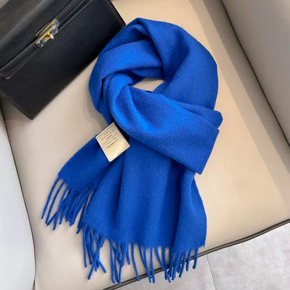Winter Narrow Scarf 28 Color 100% Wool Scarf Hot Selling Solid Color Scarf Men's and Women's Universal Warm and Cold proof Scarf