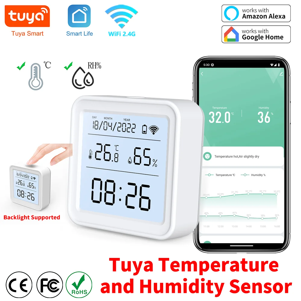 Sensor de Temperatura y Humedad Inteligente -  Alexa & Google