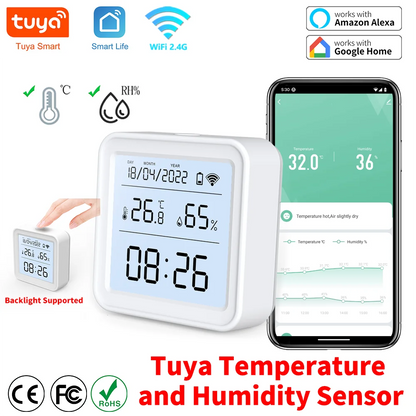 Sensor de Temperatura y Humedad Inteligente -  Alexa & Google