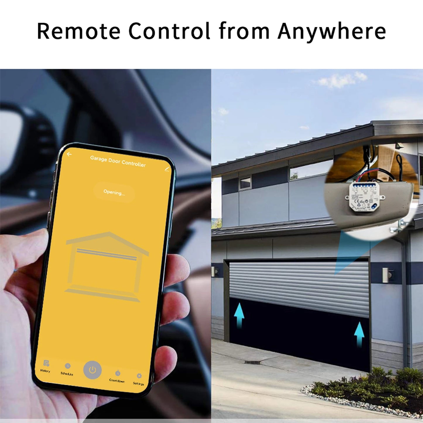 Garage Door Opener Control Wired Sensor Contacts Tuya Smart Life Remote  Alexa