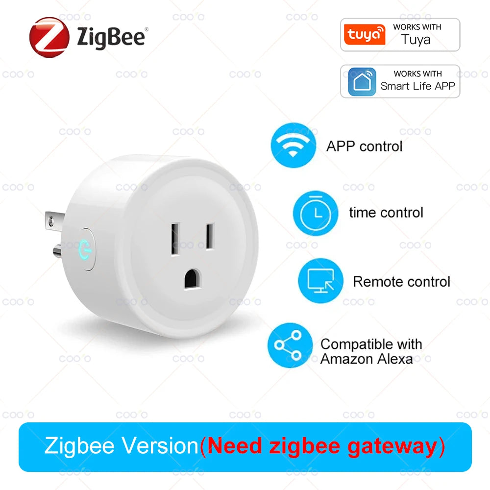 Enchufe Inteligente Zigbee WiFi - Monitoreo de Energía, Alexa y Google Home