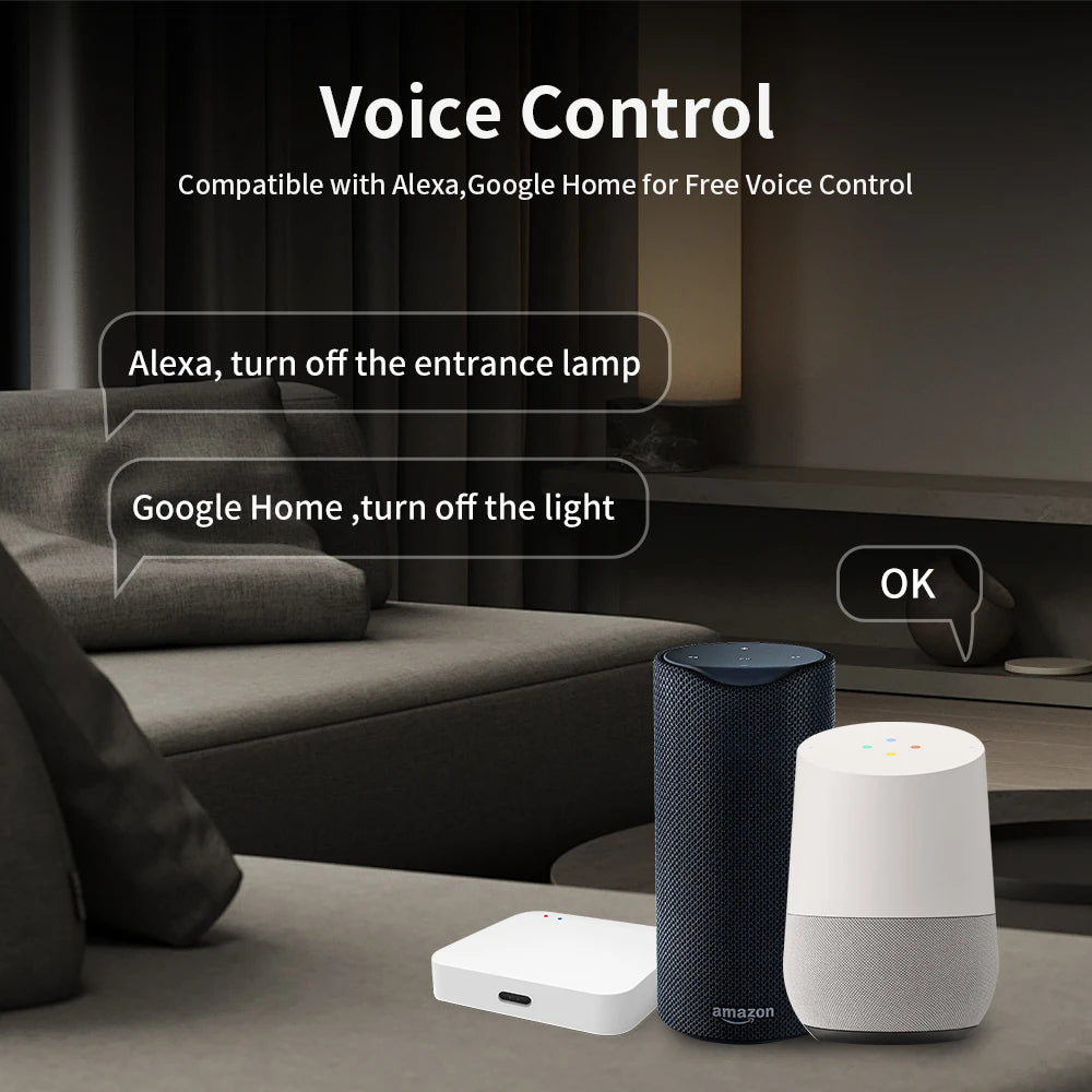 Interruptor Táctil Inteligente WiFi/Zigbee - 1/2/3/4 Botones con LED