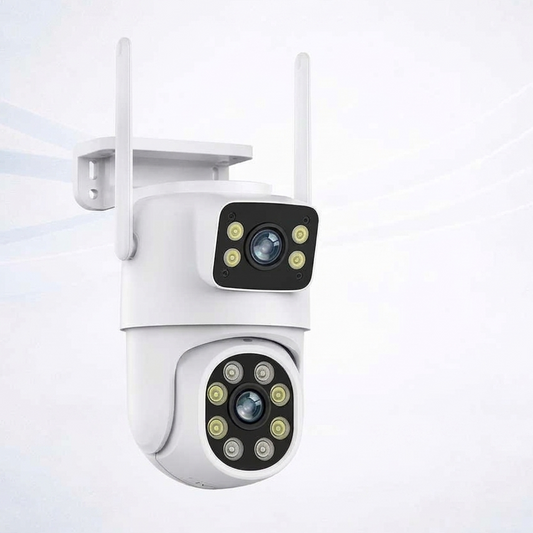 Cámara de seguridad inalámbrica Tuya Wifi de 8MP con doble lente, PTZ, para exteriores, 4K, con doble pantalla, seguimiento automático, ONVIF y compatible con Alexa.
